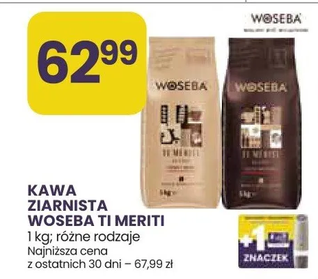 Kawa ziarnista Woseba Tri Meriti promocja w Stokrotka