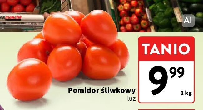 Pomidory śliwkowe promocja w Intermarche