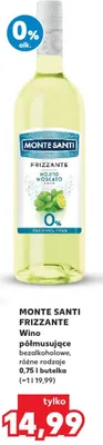 Wino półmusujące bezalkoholowe Monte Santi Frizzante Mojito Moscato promocja w Kaufland