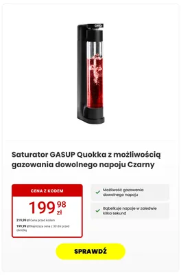 Saturator GASUP Quokka Czarny promocja w Media Expert