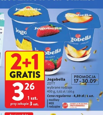 Jogurt Jogobella Zott promocja w Intermarche