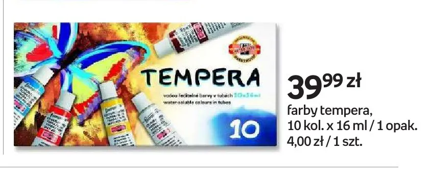 Farby tempera 10 kol. 16 ml promocja w Empik