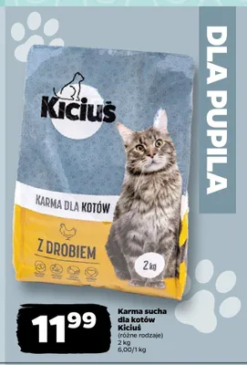 Karma sucha dla kotów Kiciuś z drobiem promocja w Netto