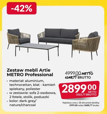Zestaw mebli Artie METRO Professional promocja w Makro