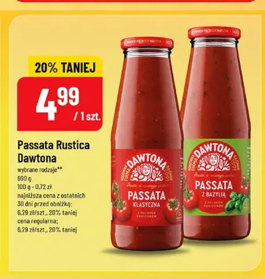 Passata Rustica z bazylią Dawtona promocja w POLOmarket