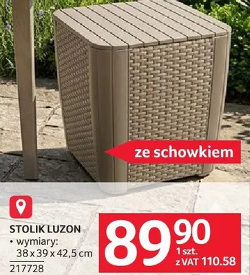 Stolik Luzon ze schowkiem wymiary 38x39x43,5 cm promocja w Selgros
