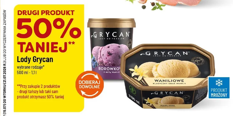 Lody borówkowe z nutą wanilii Grycan promocja w POLOmarket