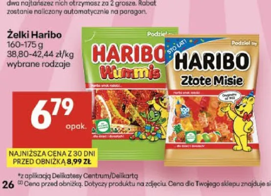 Żelki Haribo Wummis promocja w Delikatesy Centrum