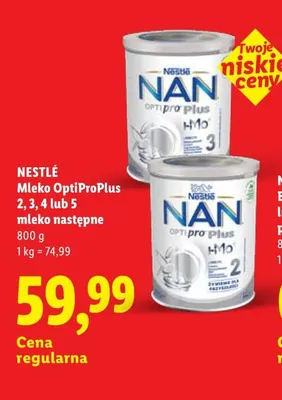 Mleko OptiProPlus 3 mleko następne Nestlé promocja w Lidl
