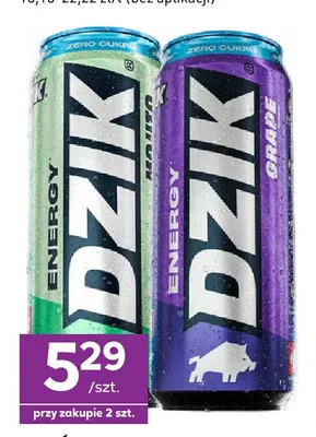 Napój energetyczny Dzik Grape promocja w Stokrotka
