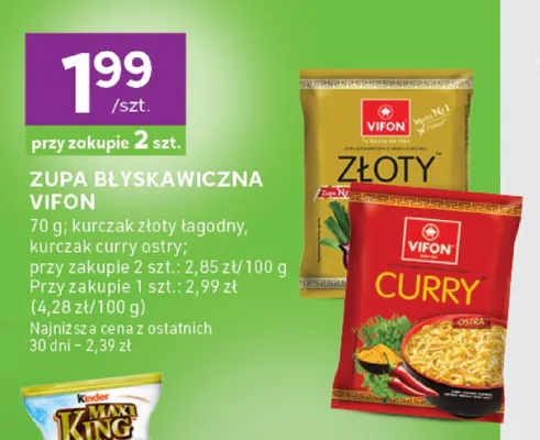 Zupa błyskawiczna VIFON kurczak złoty łagodny promocja w Stokrotka