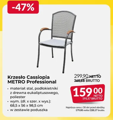 Krzesło Cassiopia METRO Professional promocja w Makro