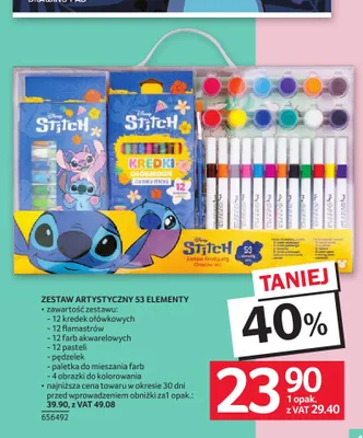 Zestaw artystyczny 53 elementy Disney Stitch promocja w Selgros