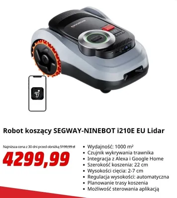 Robot koszący Segway-Ninebot i210E EU Lidar promocja w Media Markt