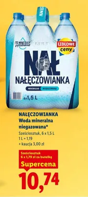 Woda mineralna niegazowana sześciosztuk, 6x1,5 l promocja w Lidl