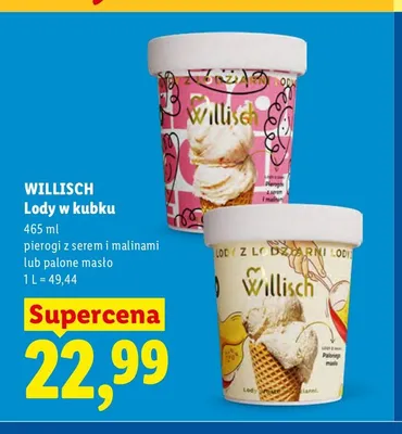 Lody w kubku palone masło Willisch promocja w Lidl