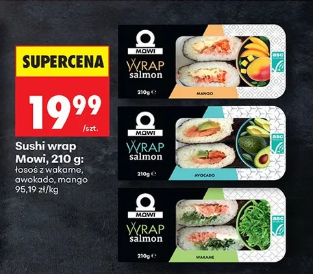 Sushi wrap łosoś z wakame promocja w Biedronka