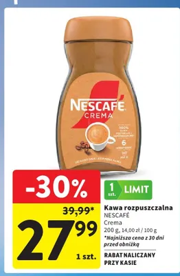 Kawa rozpuszczalna Nescafé Crema promocja w Intermarche