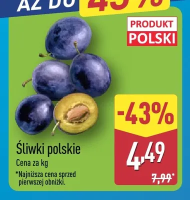 Śliwki polskie promocja w Aldi