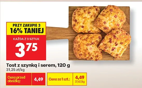 Tost z szynką i serem promocja w Biedronka