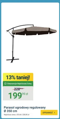 Parasol ogrodowy regulowany Ø 350 cm promocja w ERLI
