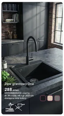Zlew granitowy One 39x48x20,5cm promocja w Castorama