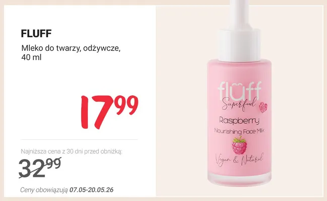 Mleko do twarzy odżywcze FLUFF promocja w Rossmann