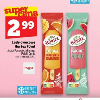 Lody owocowe Hortex arbuz promocja w TOPAZ