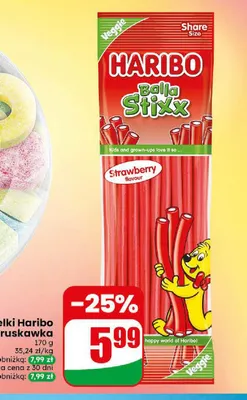 Żelki Haribo Balla Stixx truskawka promocja w Dino