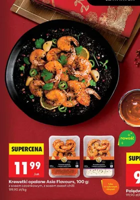 Krewetki opalane z sosem sweet chilli Asia Flavours promocja w Biedronka