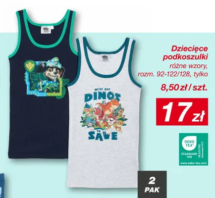 Podkoszulki dziecięce Paw Patrol 2-pak promocja w KiK