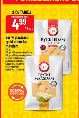 Ser żółty w plastrach Rycki Maasdam promocja w POLOmarket