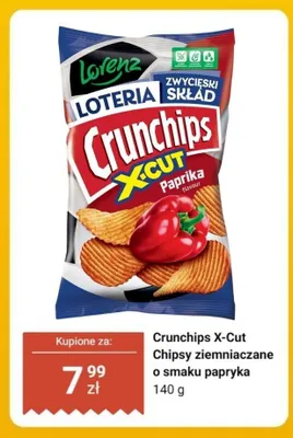 Chipsy ziemniaczane Lorenz Crunchips X-Cut o smaku papryka promocja w Biedronka