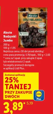 Rodzynki Jumbo promocja w Lidl