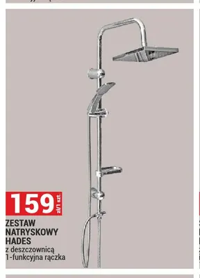 Zestaw natryskowy Hades z deszczownicą 1-funkcyjna rączka promocja w Merkury Market