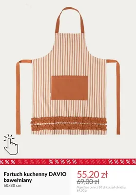 Fartuch kuchenny Davio bawełniany 60x80 cm promocja w Homla