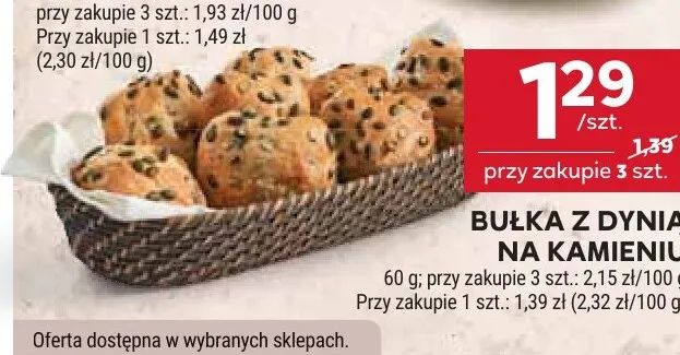 Bułka z dynią na kamieniu promocja w Stokrotka