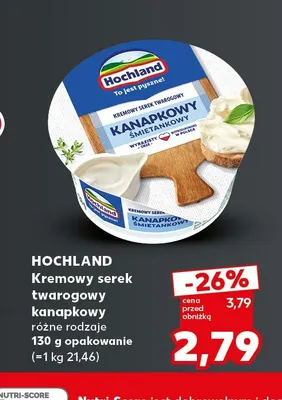 Kremowy serek twarogowy kanapkowy Hochland promocja w Kaufland