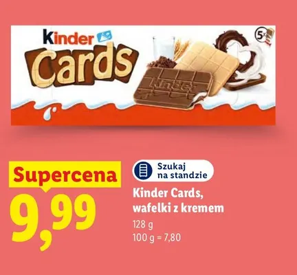 Wafelki z kremem Kinder Cards promocja w Lidl