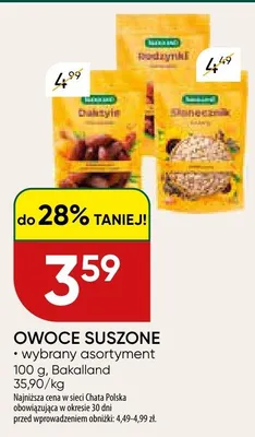 Owoce suszone Bakalland promocja w Chata Polska