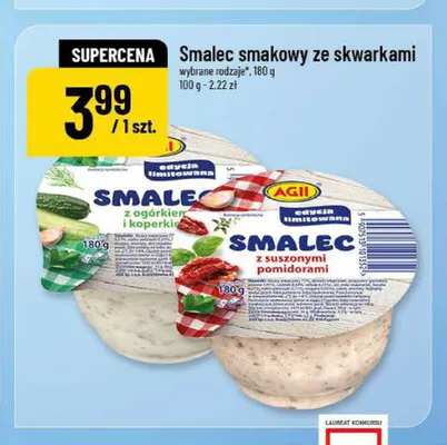 Smalec smakowy ze skwarkami z ogórkiem i koperkiem Agii promocja w POLOmarket