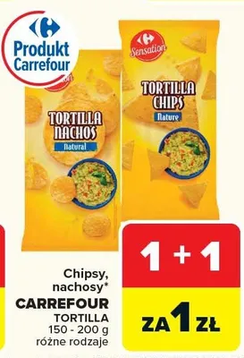 Chipsy, nachlosy* Tortilla nachos* Carrefour różne rodzaje promocja w Carrefour