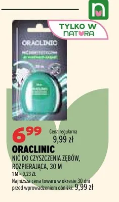 Nić do czyszczenia zębów Oraclinic rozpierająca promocja w Drogerie Natura