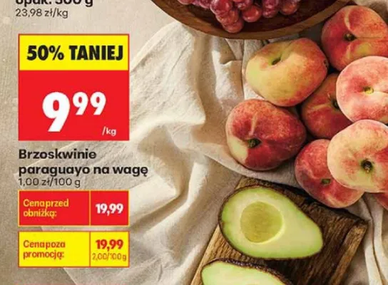 Brzoskwinie paraguayo na wagę promocja w Biedronka