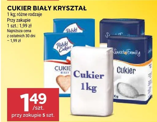 Cukier biały kryształ promocja w Stokrotka