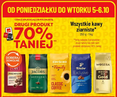 Kawa ziarnista Woseba Mocca Fix Gold promocja w POLOmarket