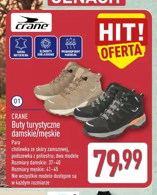 Buty turystyczne damskie/męskie Crane promocja w Aldi
