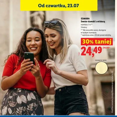 Sweter damski z wiskozą Esmara promocja w Lidl