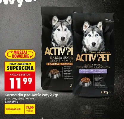 Karma dla psa Activ Pet z jagnięciną promocja w Biedronka
