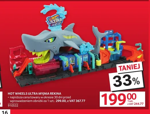 Tor samochodowy Hot Wheels Ultra Myjnia Rekina promocja w Selgros